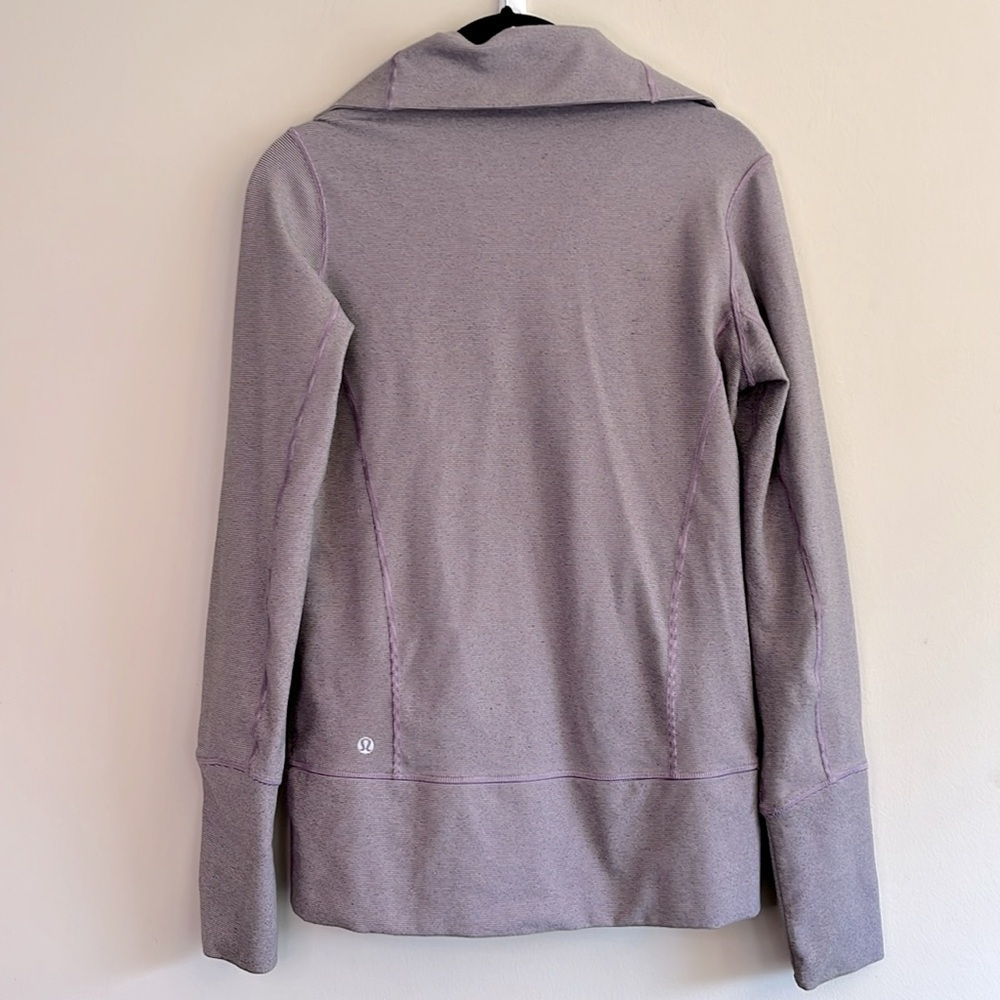 Lululemon Stride Jacket Brushed Lilac Heathered Coal Wee Stripe/Lilac Size 6 - Picture 8 of 8
